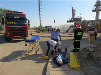 برگزاری تمرین آمادگی در شرایط اضطراری در شرکت بهره برداری نفت و گاز کارون