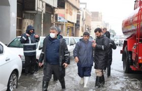 بازدید میدانی شهردار اهواز از روند رفع آبگرفتگی معابر همزمان با بارش شدید باران