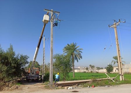 سه هزار و ۴۵۰ متر شبکه برق روستاهای غیزانیه اهواز احداث شد
