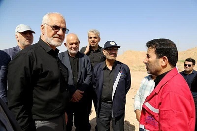 بازدید مشترک استاندار خوزستان و مدیر عامل شرکت ملی مناطق نفتخیز جنوب از پروژه تونل جاده امیدیه میانکوه￼￼